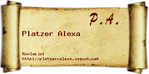 Platzer Alexa névjegykártya